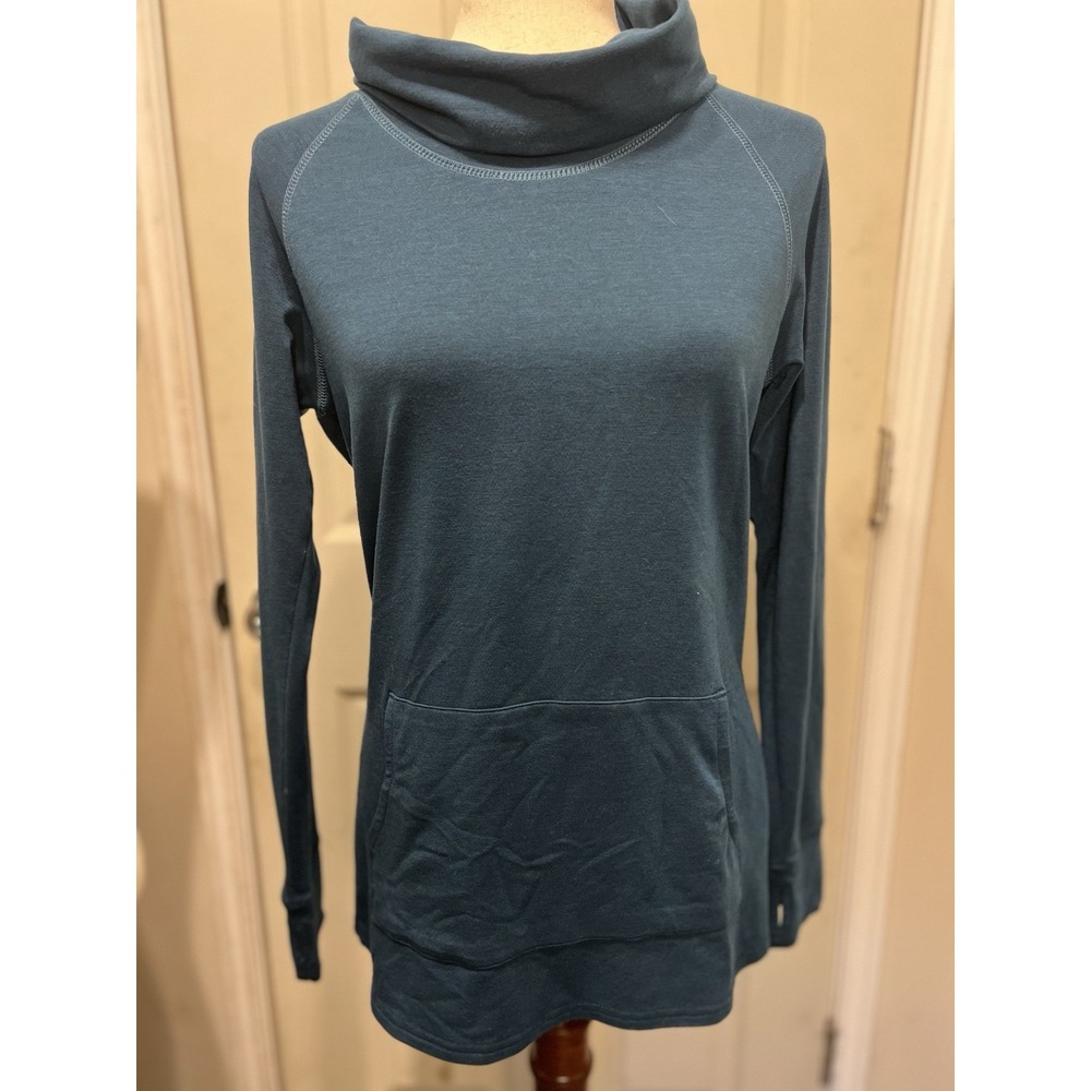 Kuhl Women's Shirt Size Small Long Sleeve With Thumb Holes And Turtle Neck Blue